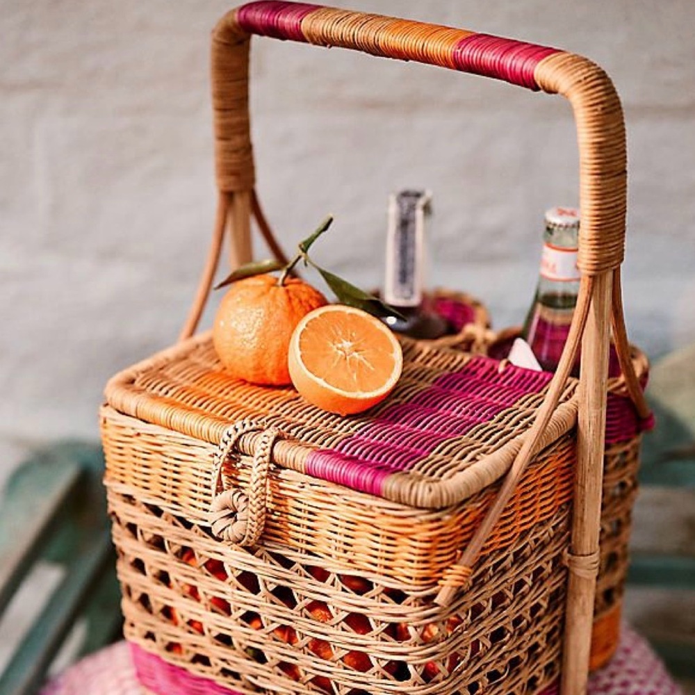 Nina Handwoven
Wine Basket
NWT
Color- Pink & Orange